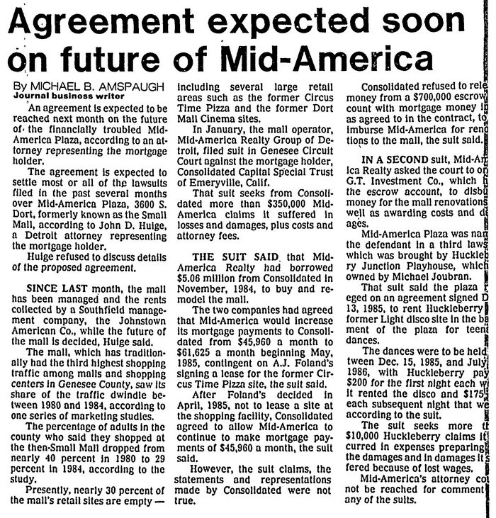 Dort Mall - 1986 Article On Mall